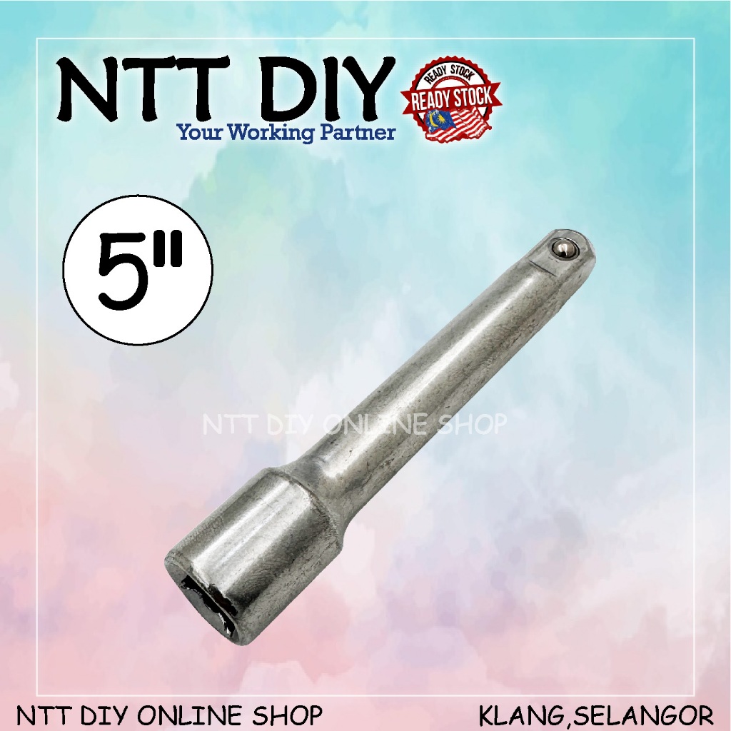 NTT DIY 5 Inch X 1/2 Inch Square Drive Socket Long Extension Bar ...