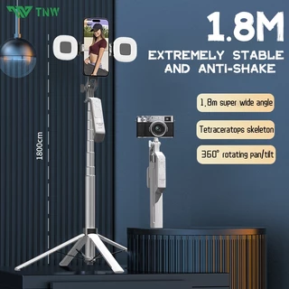 TNW S30 Selfie Stick Tripod 3 in 1 Quadrapod Wireless Selfie Stick Bluetooth Remote 360° Phone Tripod Stand with Light