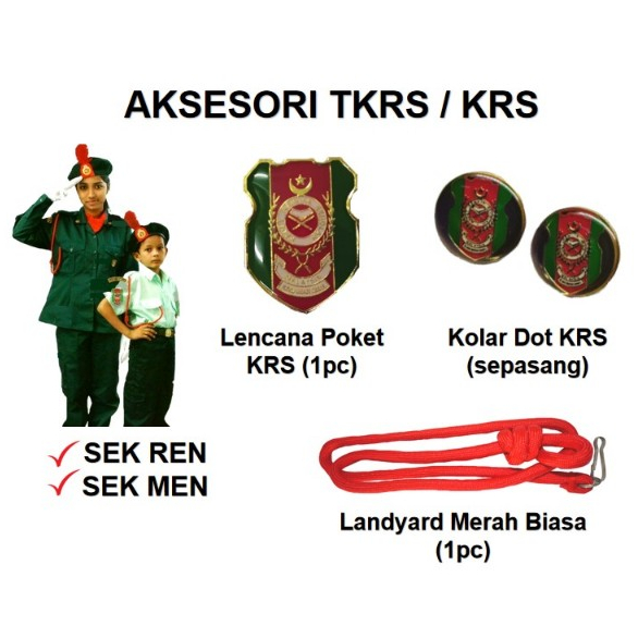 KADET REMAJA SEKOLAH Aksesori TKRS KRS Kolar Dot KRS Lencana Poket KRS ...