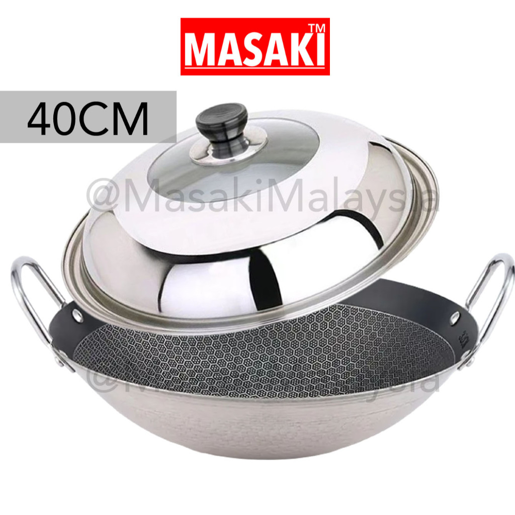 MASAKI Kuali Stainless Steel Wok Wok