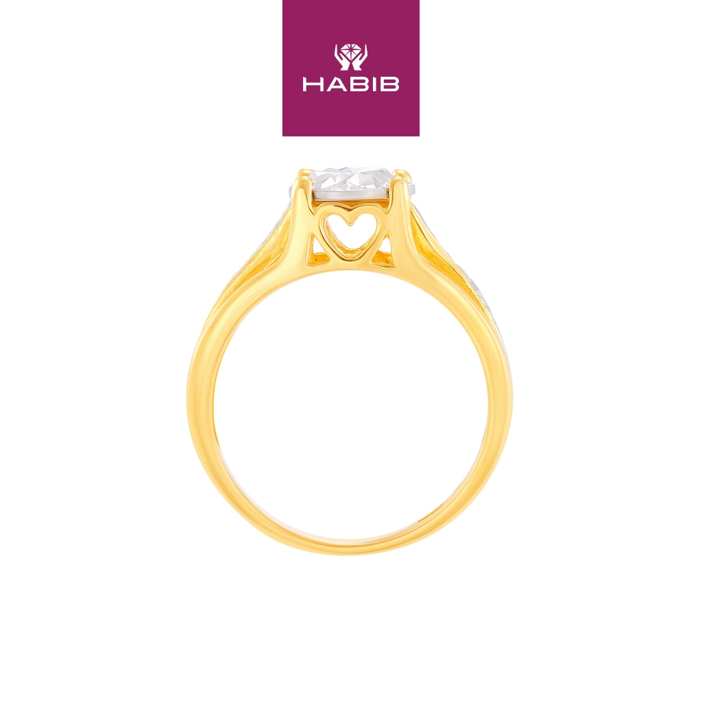 HABIB 916/22K Yellow and White Gold Ring R65170422 | Shopee Malaysia