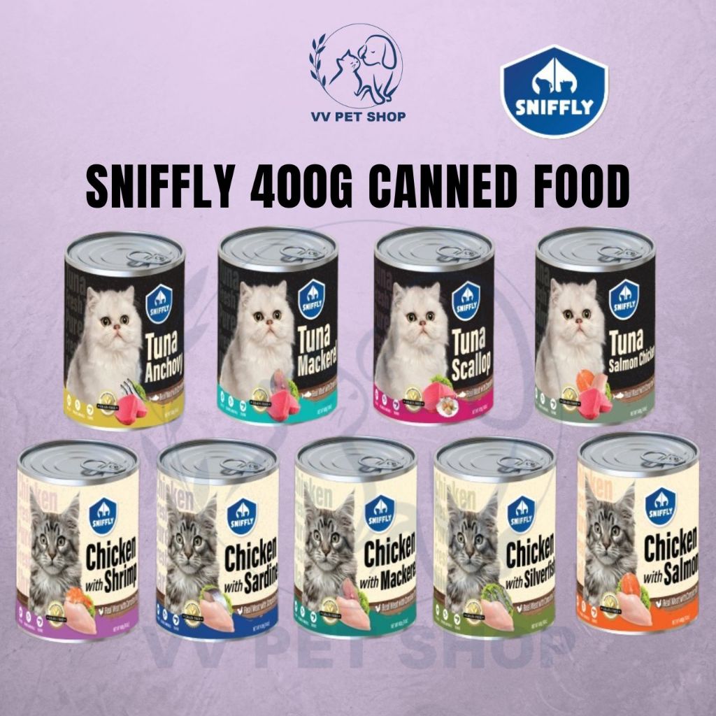 【Ready Stock】Sniffly 400g Canned wet food-Makanan Basah 400g(Tuna ...