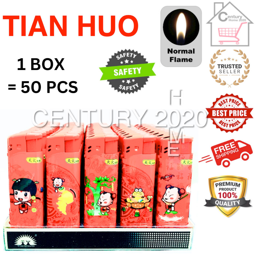 TIAN HUO Lighter Electronic Disposable Recyclable Butane Gas Lighter ...