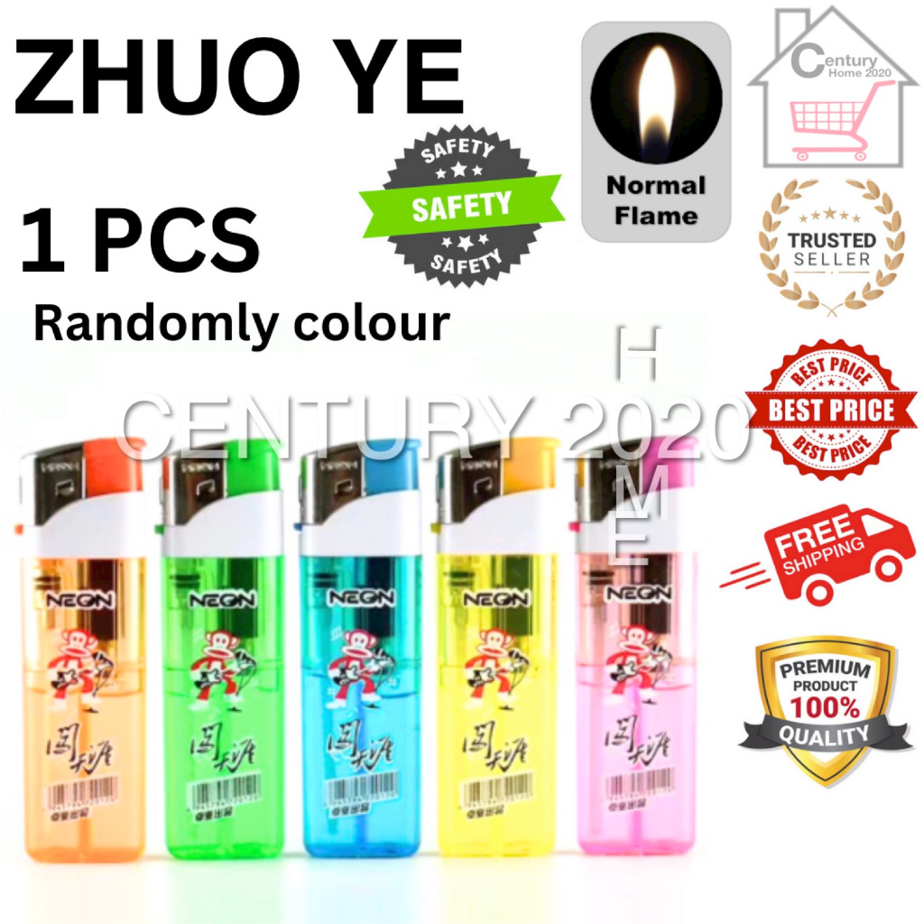 ZHUO YE Neon Lighter Electronic Colorful Normal Flame Disposable ...