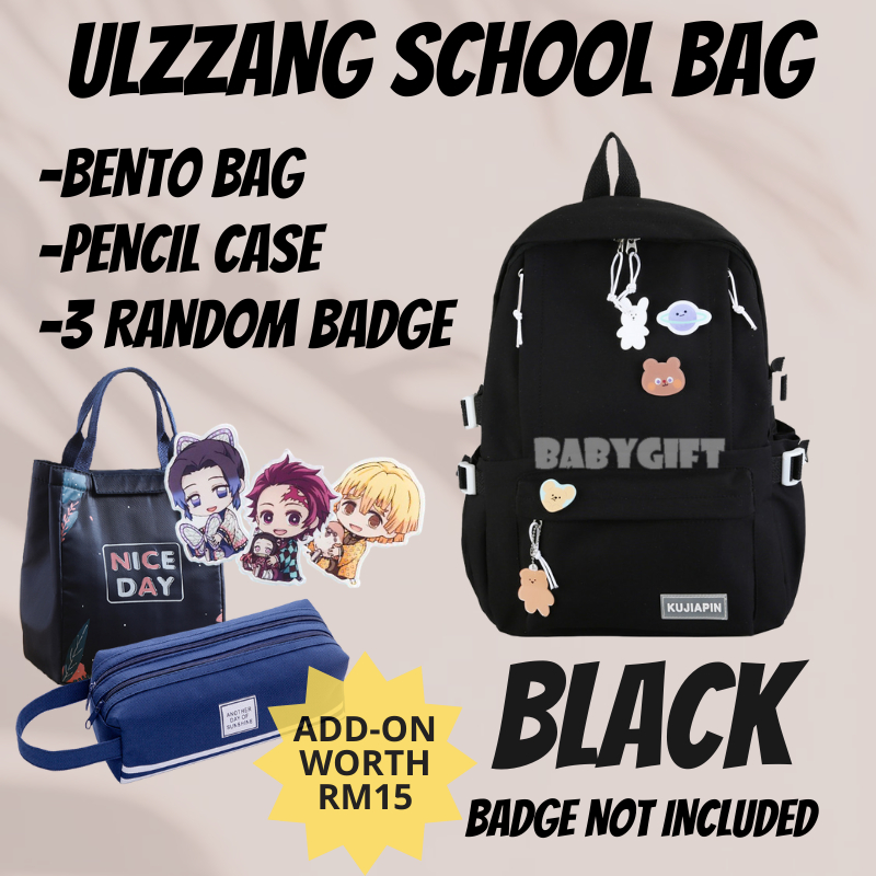 BABYGIFT Ulzzang Bag Ins Style School Bag for High School Student backpack Korean Style Beg Sekolah Murah Shopee Malaysia