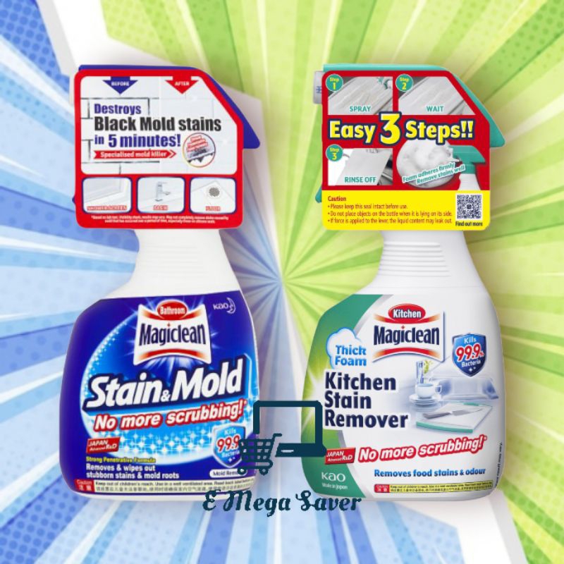 Magiclean Bathroom Stain & Mold Remover 400ml + Kitchen Stain Remover ...