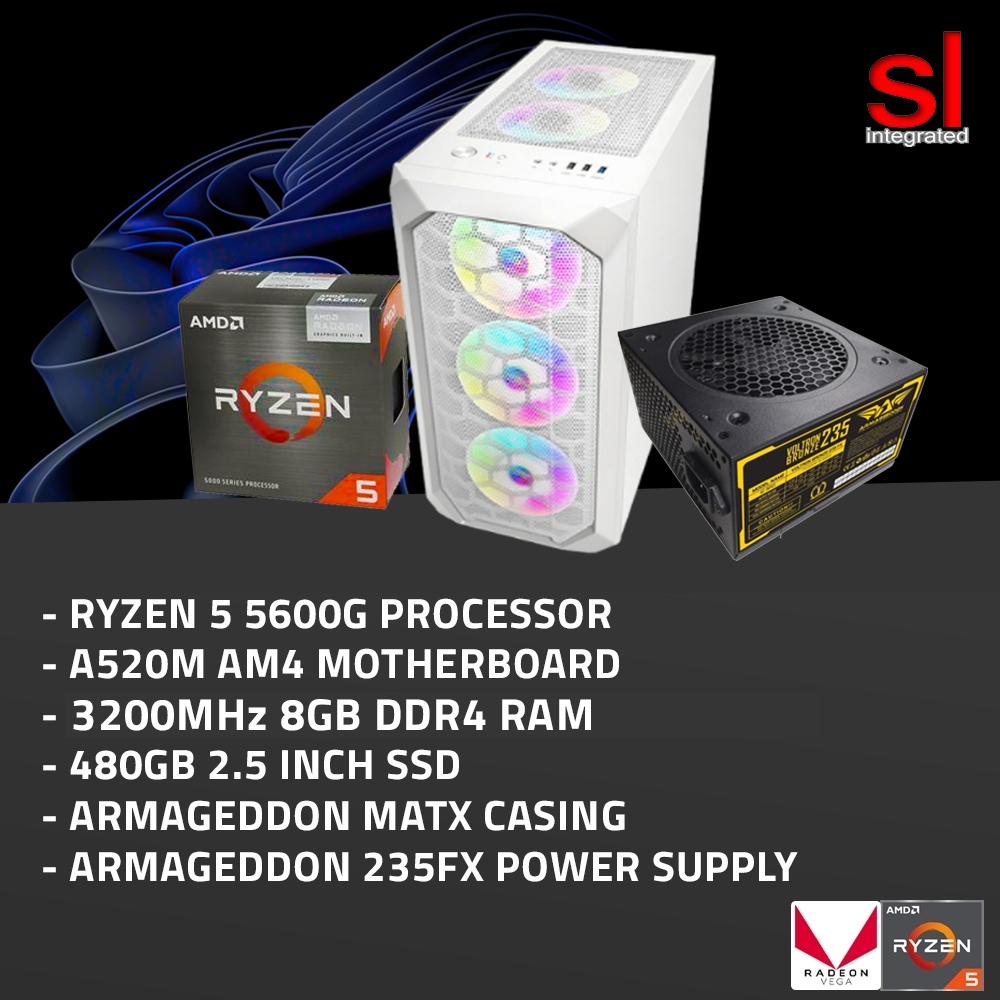 GAMING PC Ryzen 5 5600G Entry Level Desktop Gaming PC Package | Shopee ...