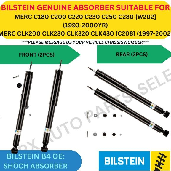 BILSTEIN GENUINE ABSORBER (FRONT, REAR) FOR MERC C180 C200 C220 C250 ...