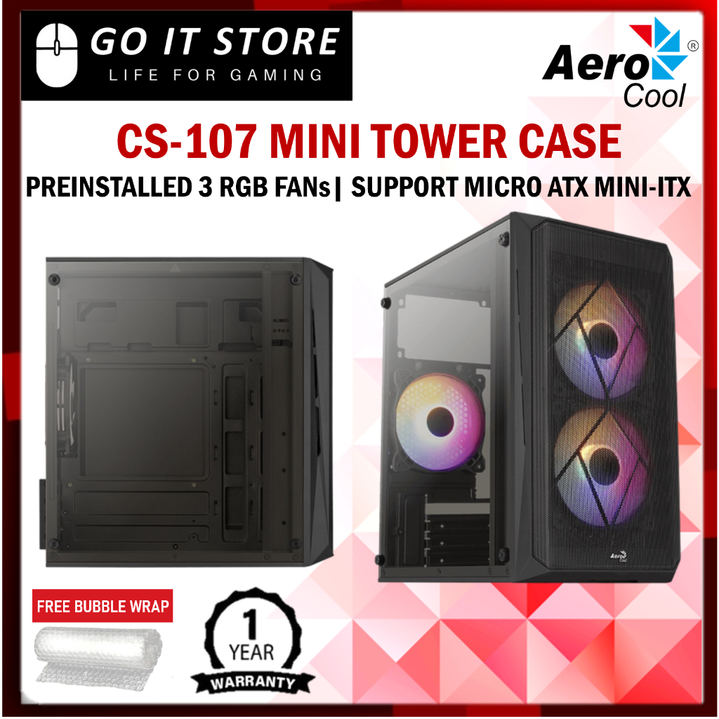AeroCool Casing Trinity Mini-G-BK-v1 / CS-107 Mini Tower Case CS-107-A ...