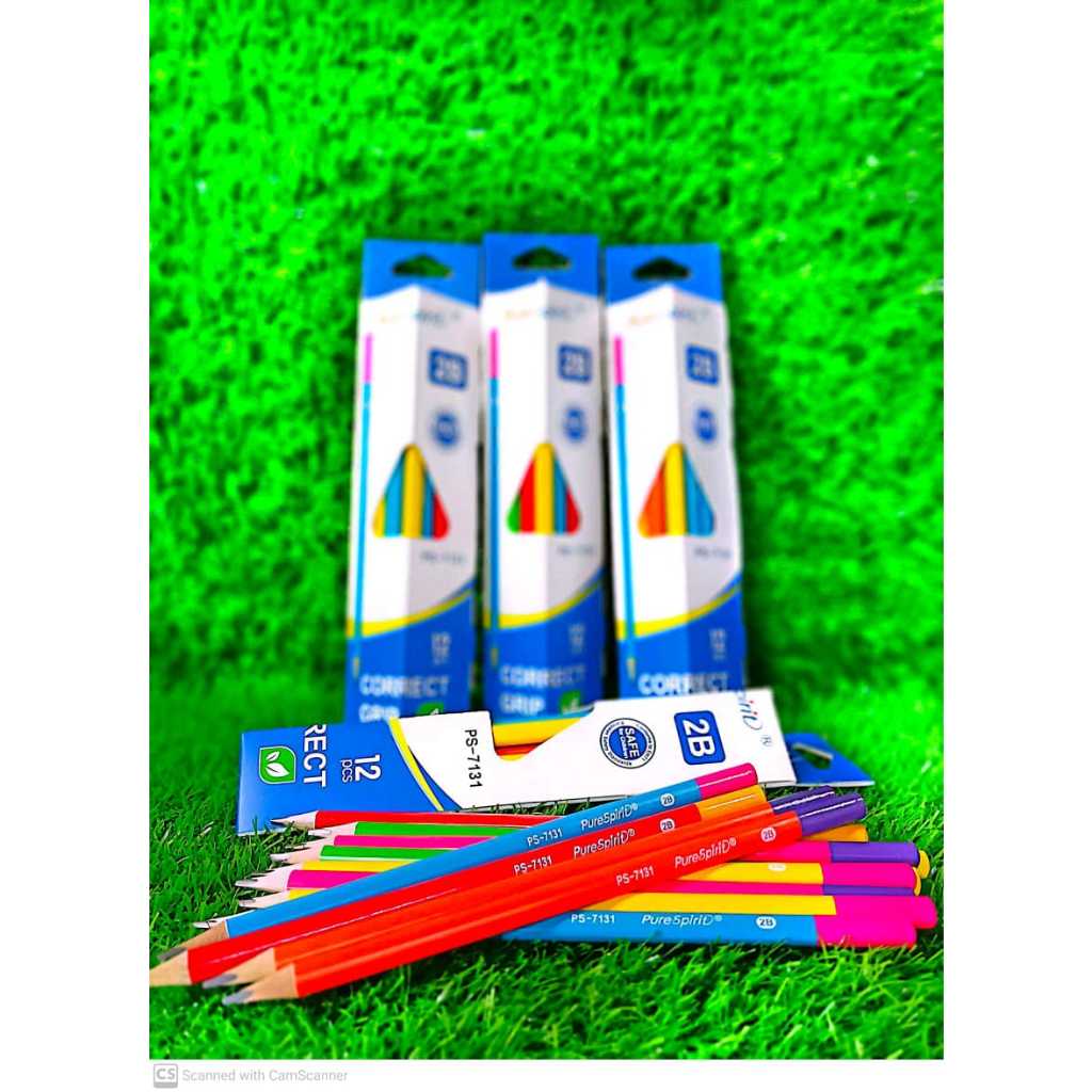 PURESPIRIT GRIP COLOURFUL 2B PENCILS (12PCS) | Shopee Malaysia