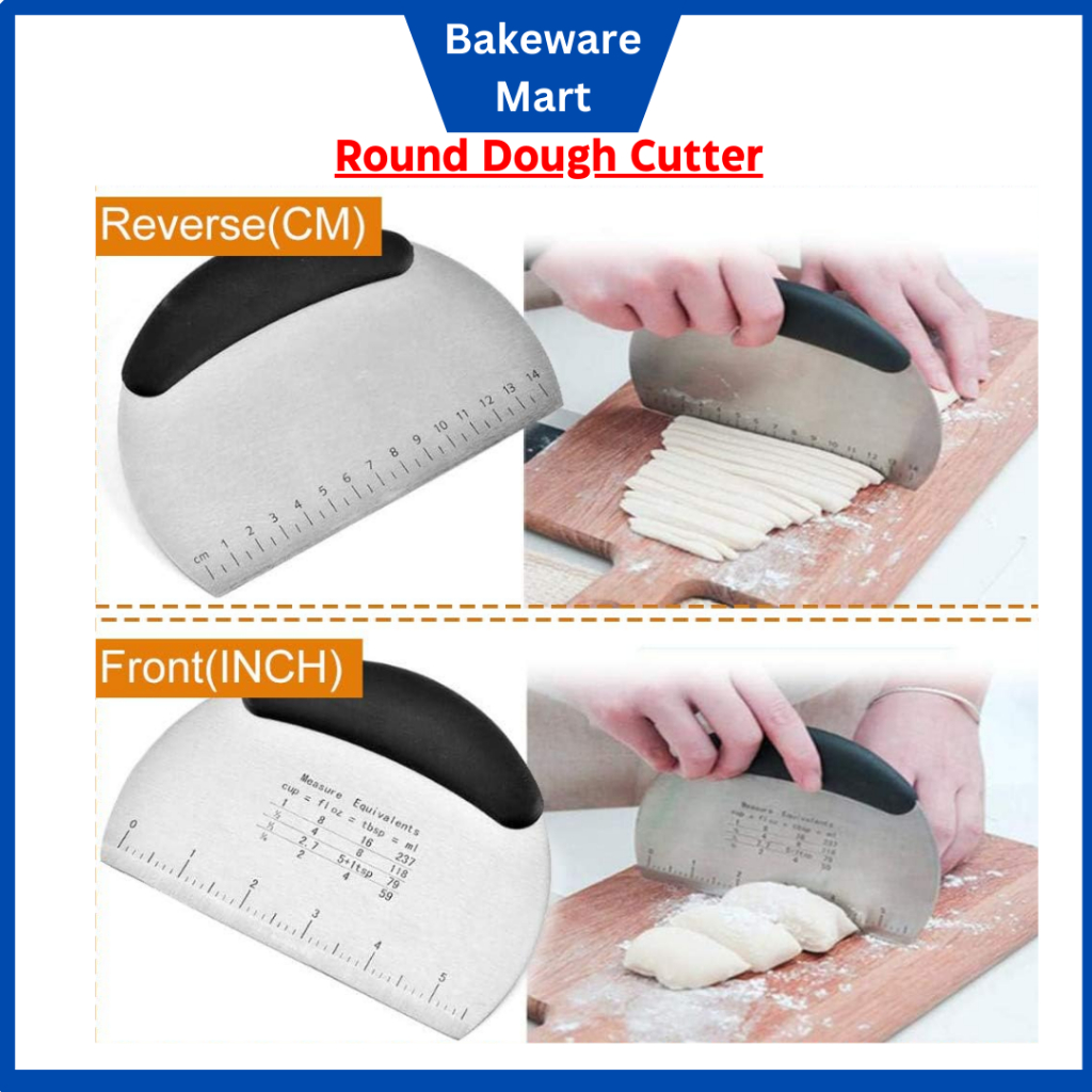 Dough Scraper Cutter Round Stainless Steel Flour Dough Scraper Chopper ...