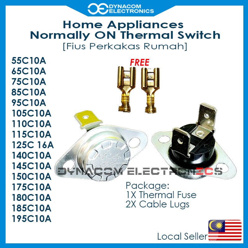 Rice Cooker Water Heater Thermal Fuse Thermal Cut OFF with Clips