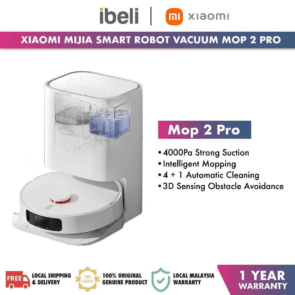 【NEW 2024】Xiaomi Mijia Smart Self-Cleaning Robot Vacuum Mop 2 Pro ...