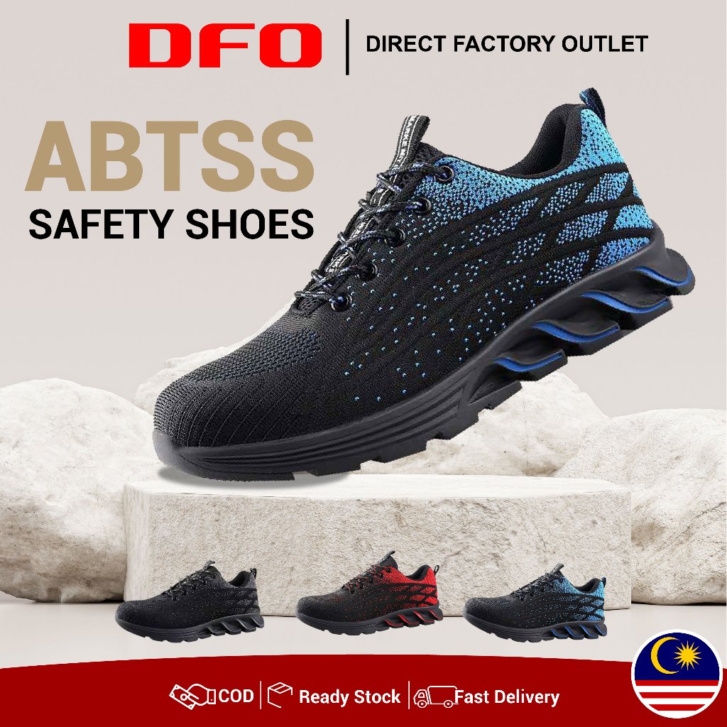 DFO Safety Shoes Men Women Unisex ABYSS Safety Boots Sneakers Lightweight Anti Slip Anti Smash Kasut Safety Shopee Malaysia