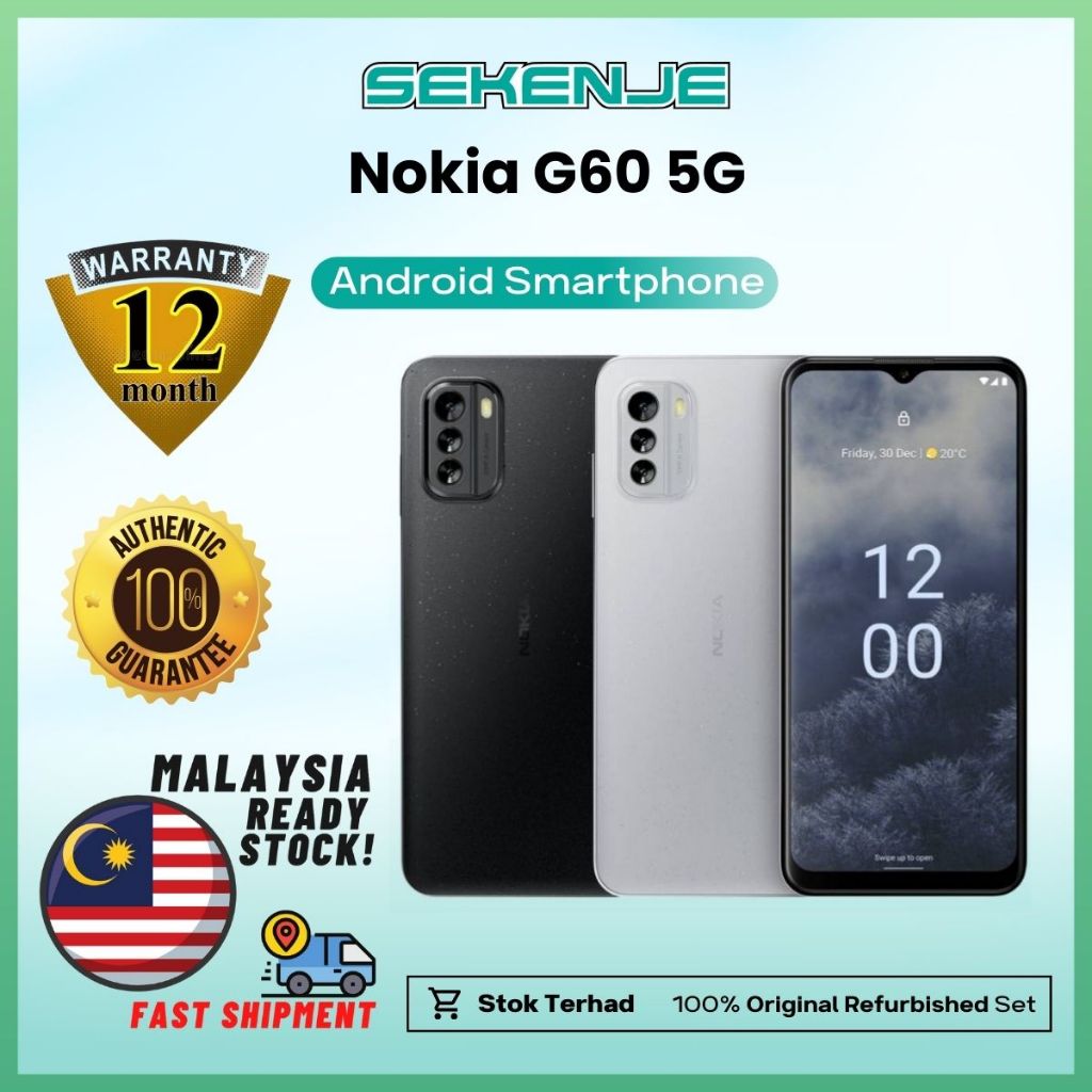 Nokia G60 5G 128GB + 6GB RAM 100% Original Pre-Owned Set | Shopee Malaysia