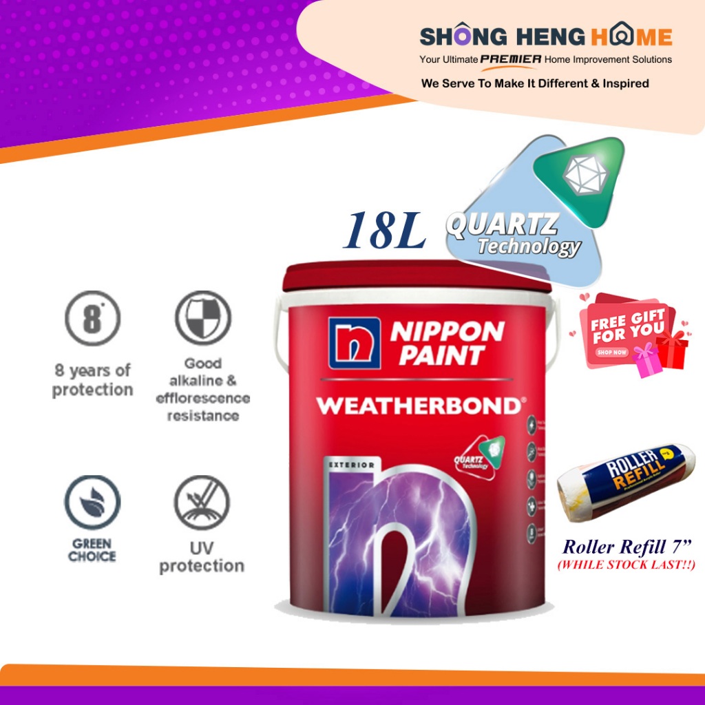 18L - Nippon Paint Weatherbond (WB) with Quartz Technology - Color ...