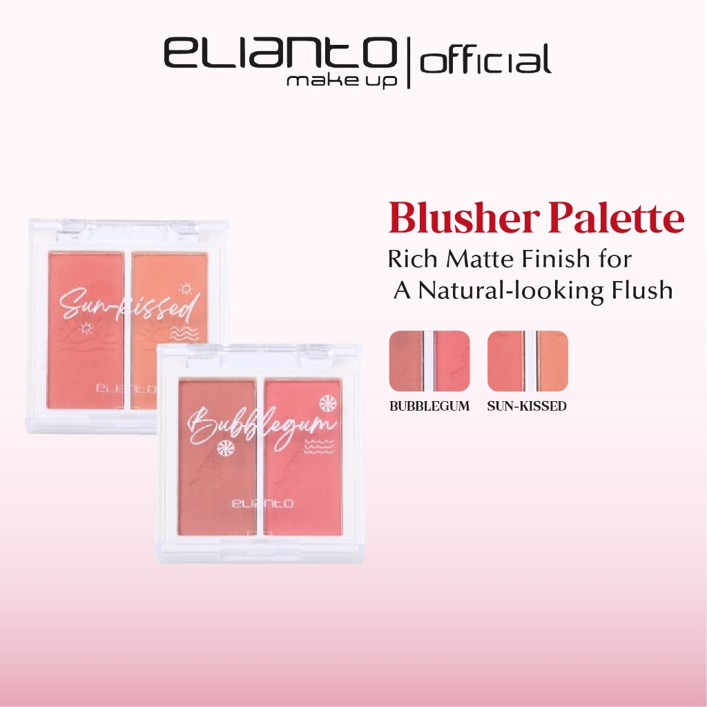 Elianto Blusher Palette (2 in 1 Color, Blusher, Matte, Brush, Natural ...