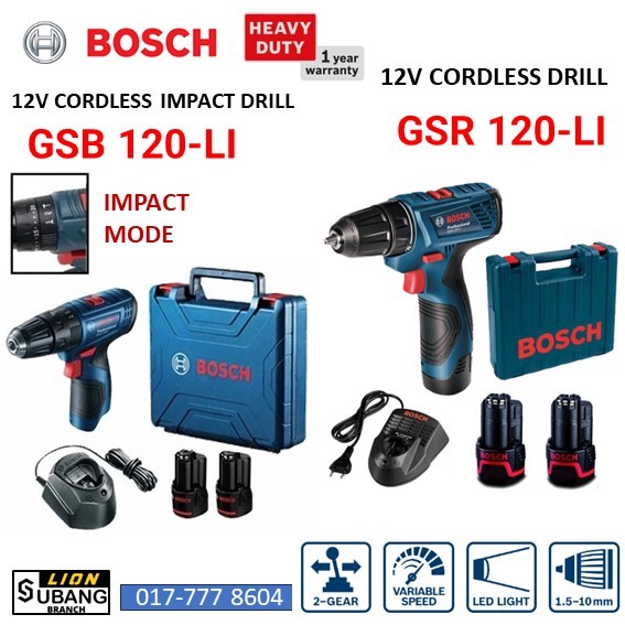 ORIGINAL BOSCH 12V GSB120-LI ( IMPACT DRILL )/ GSR 120-LI ( CORDLESS ...