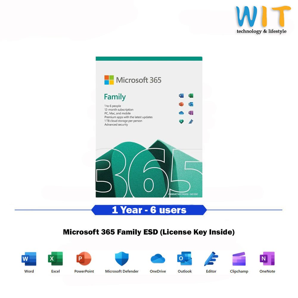 Microsoft Office 365 Family - 1 Year 6 Users | Shopee Malaysia