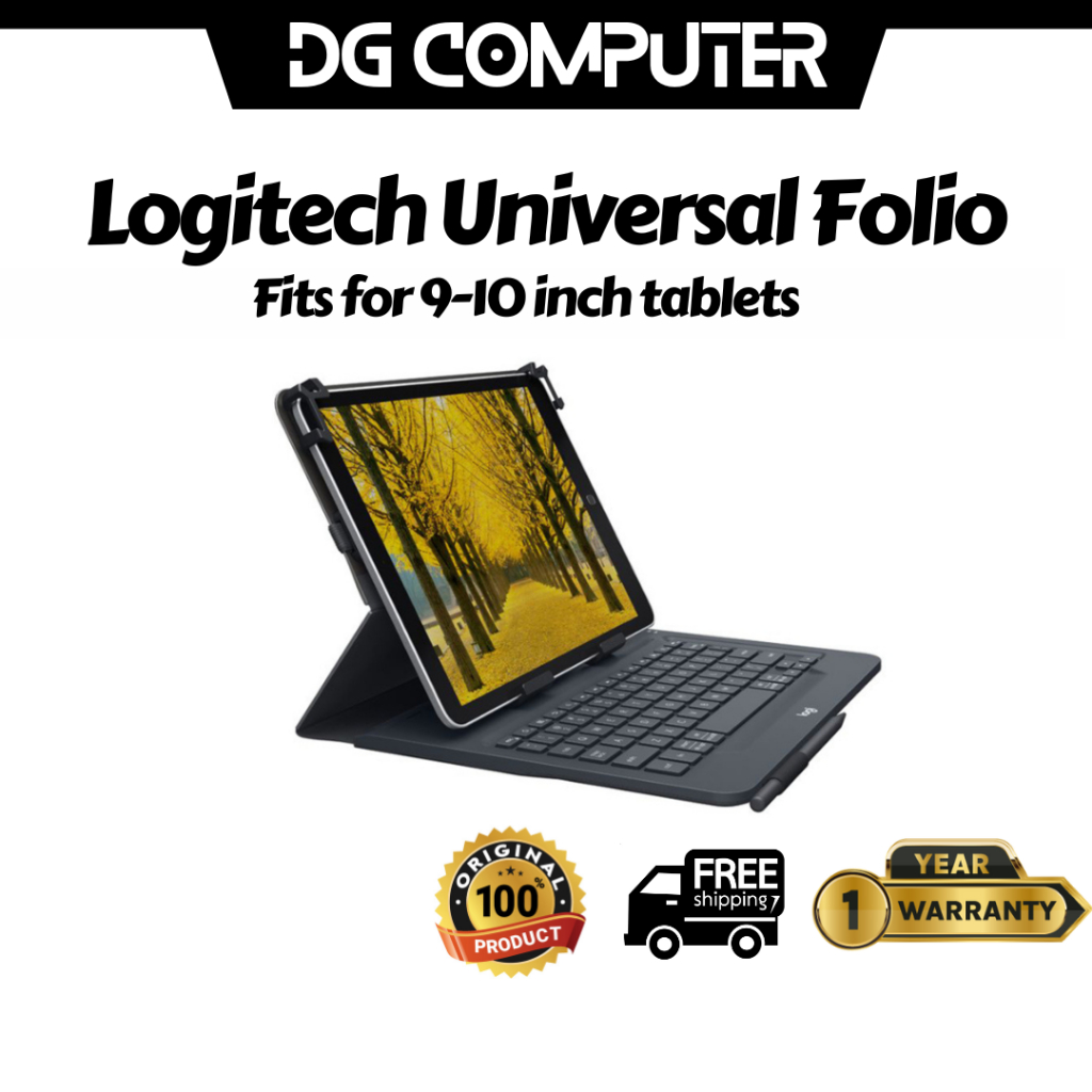 Logitech Universal Folio with Integrated bluetooth keyboard for 9-10 ...