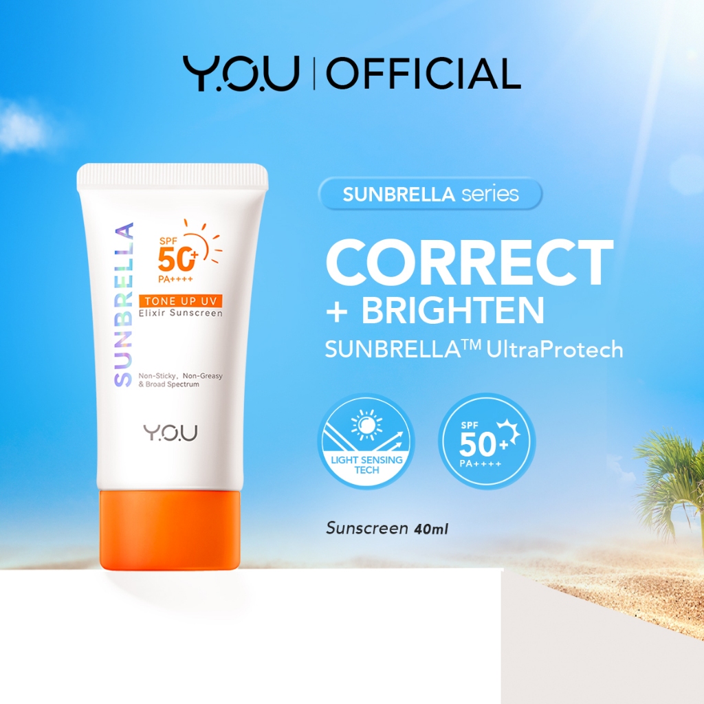 YOU Sunbrella Tone Up UV Elixir Sunscreen SPF 50+ PA++++ (40ml ...