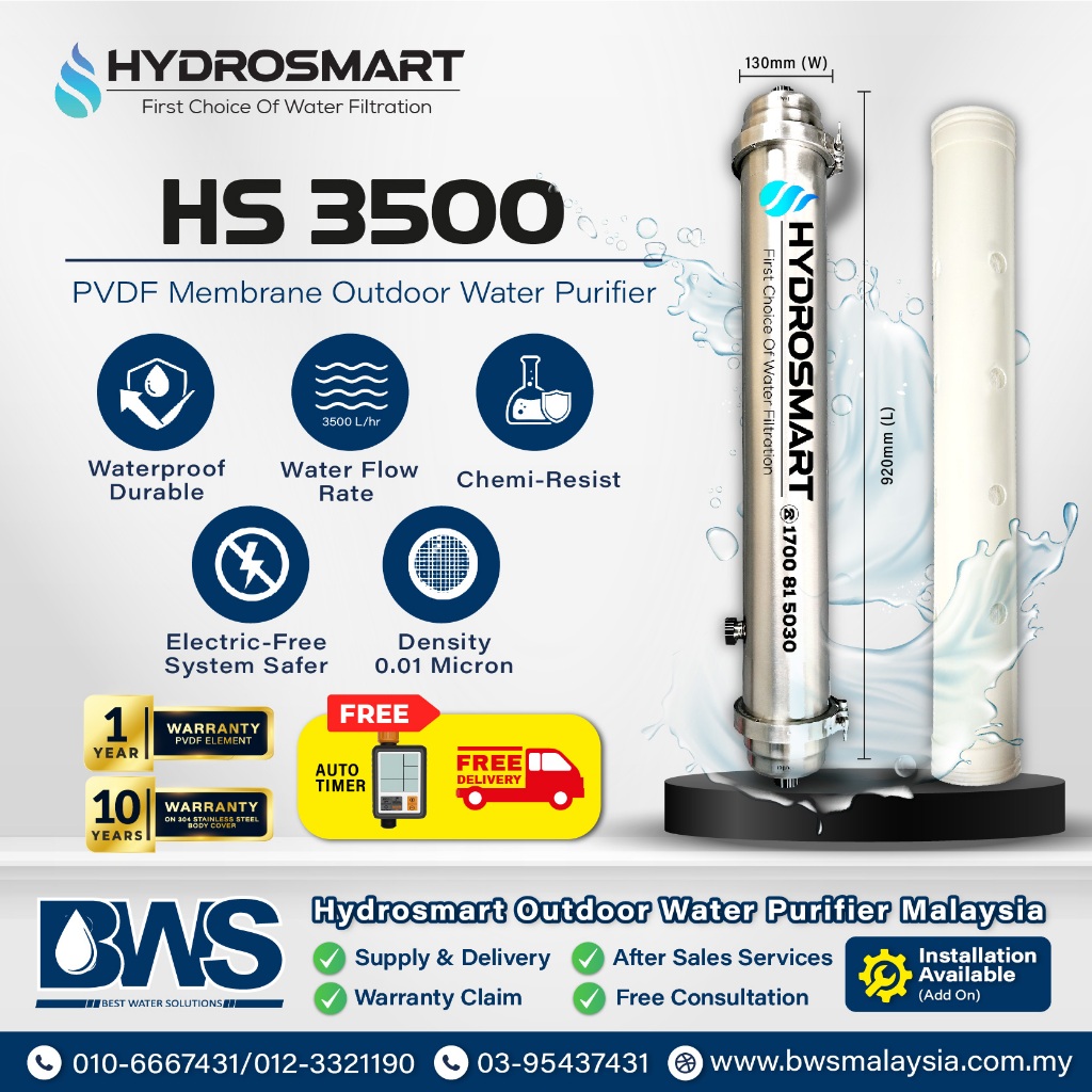 HYDROSMART HS3500 Outdoor Membrane Water Filter with Auto Flushing