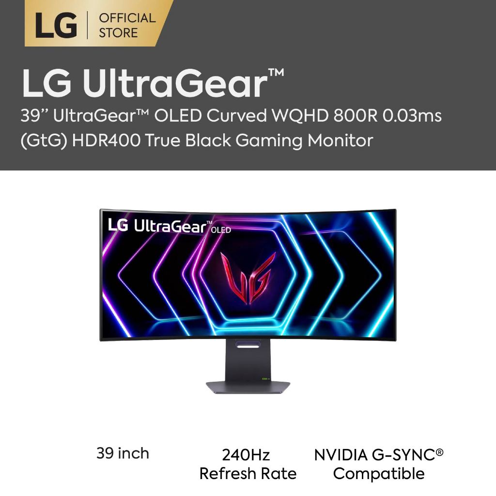 LG 34" 34GS95QE & 39" 39GS95QE UltraGear™ OLED Curved Gaming Monitor ...