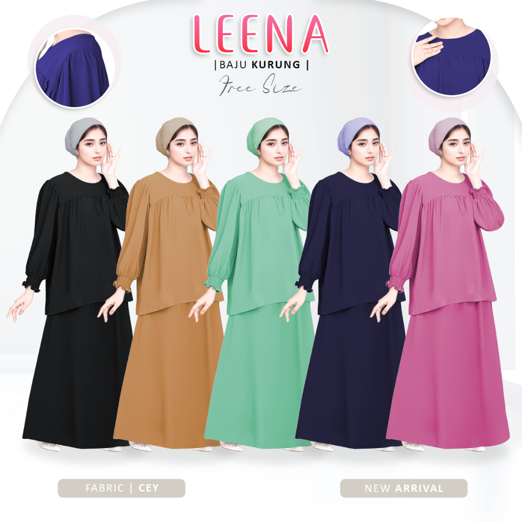*Raya Arrival 2024* Leena Baju Kurung Modern Free Size by Naila ...