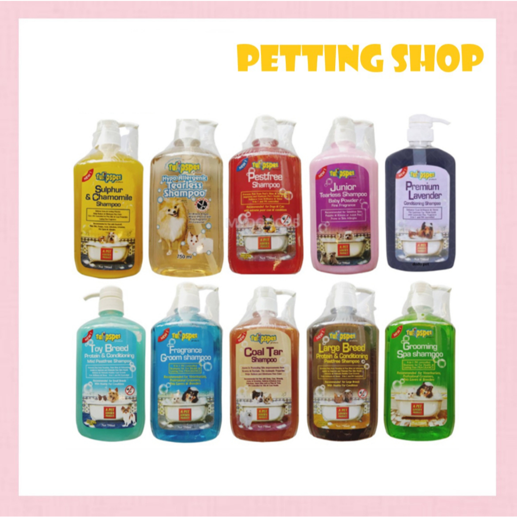 TULIPSPET Pet Shampoo/Creme (750ML) Hypo-Allergenic/Coal Tar/Sakura ...