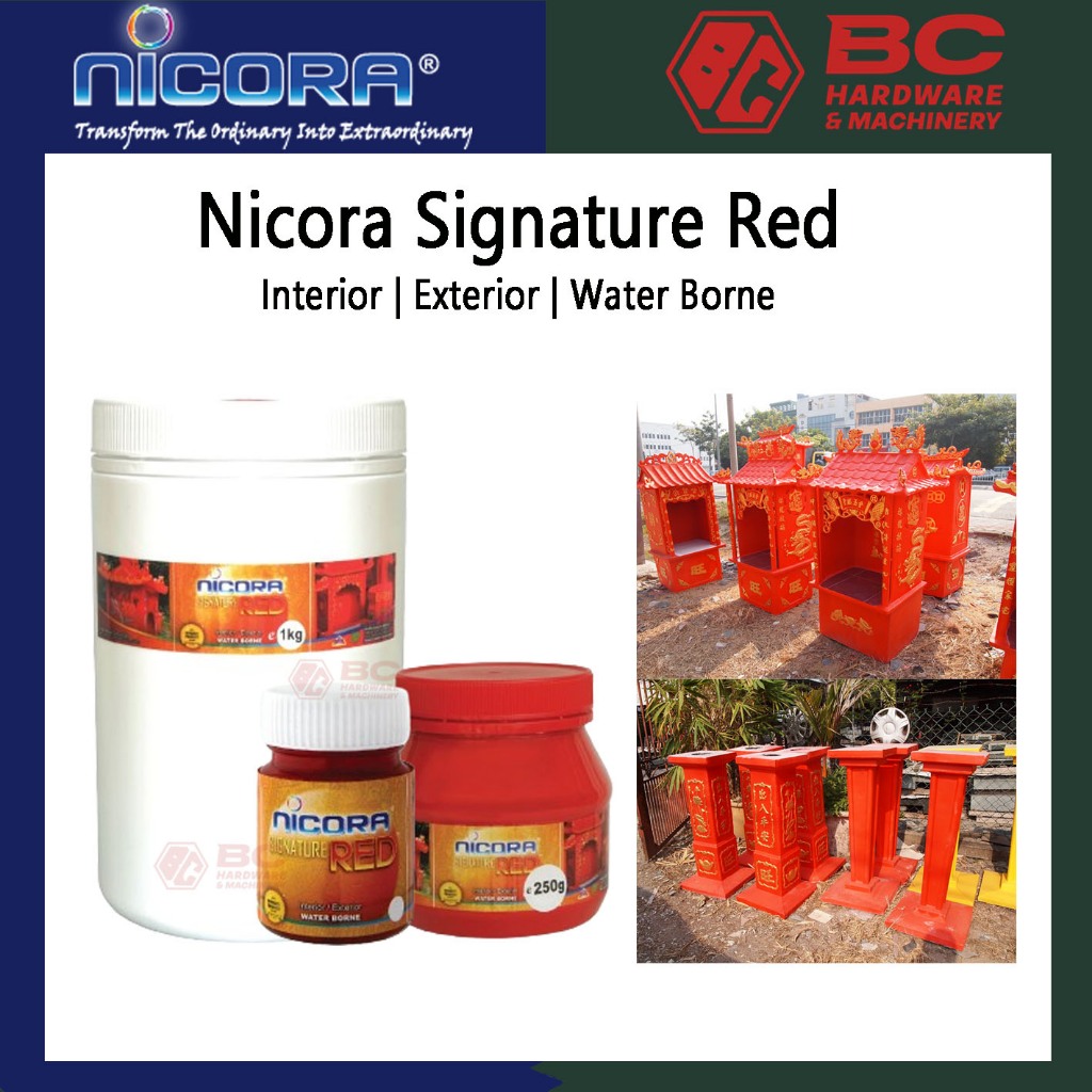 Nicora Signature Red Water Based Paint for Interior and Exterior 90g ...