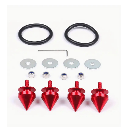 EZAUTO Green Spike Quick Release Fasteners Kit For Car Bumpers, Trunk, Fenders – Universal Fit For JDM & Euro Cars