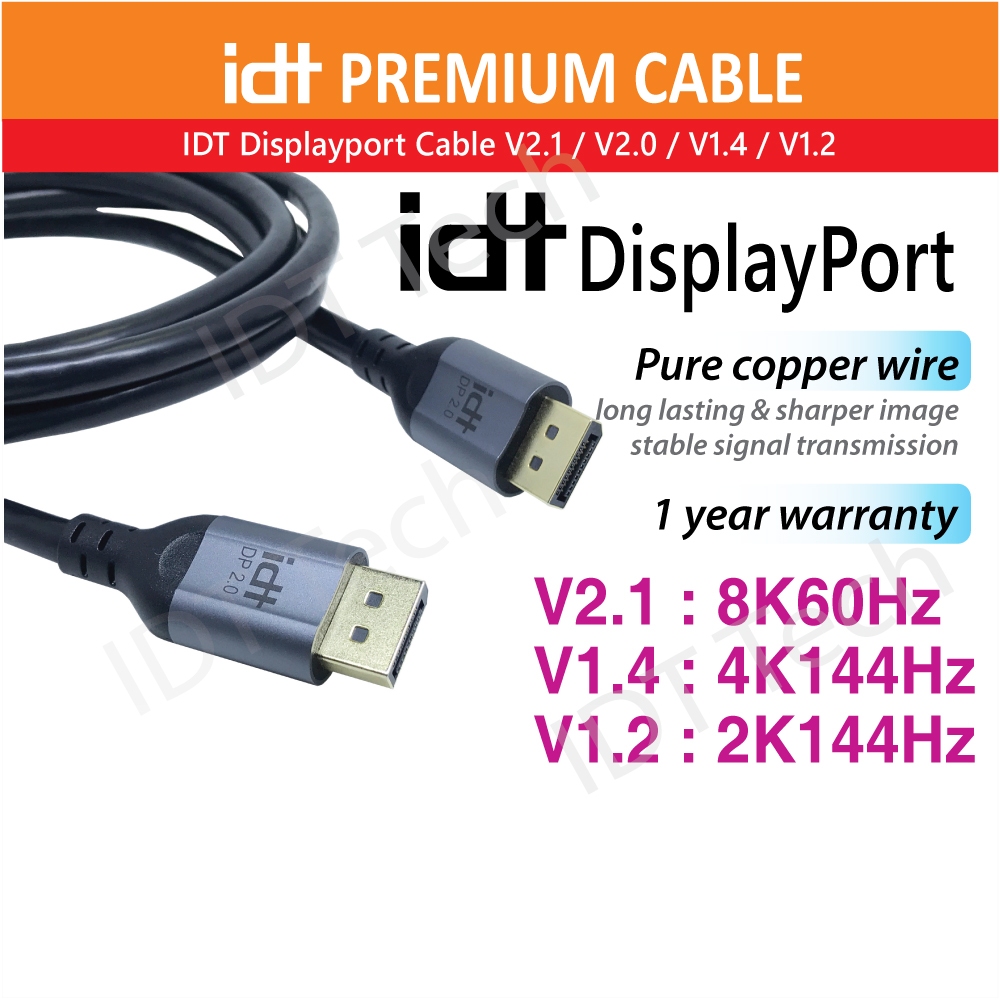 IDT DP 2.0 /1.4 /1.2 Cable Displayport to Displayport Cable Display ...