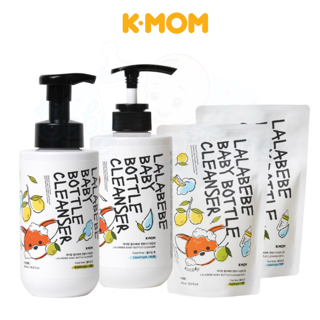 K-Mom Lalabebe Baby Bottle Cleanser Bottle 500ml/ Refill Pack 400ml ...