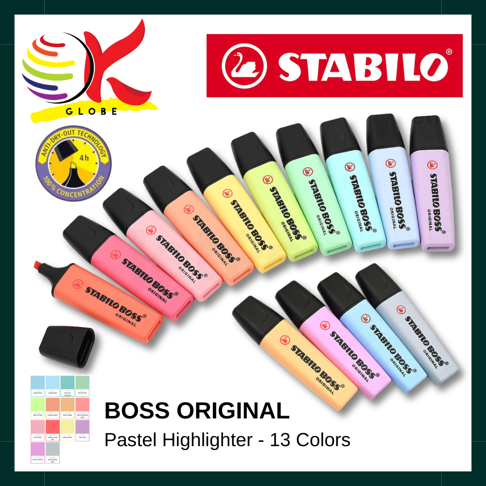 STABILO BOSS ORIGINAL PASTEL HIGHLIGHTER 2 LINE WIDTH 2MM 5MM TEXT ...