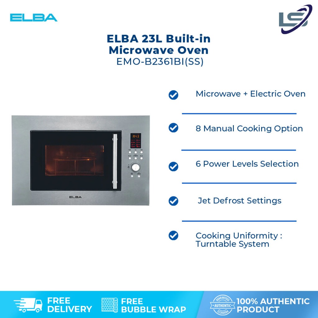 ELBA 23L Builtin Microwave Oven EMOB2361BI(SS) Microwave + Electric
