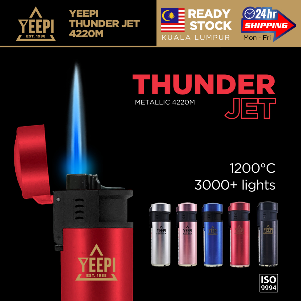 Yeepi Thunder Jet Flame Metallic/Matte Series Refillable Lighter ...