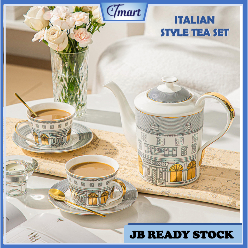 Italian Style Teapot Set European Ceramic Coffee Set Afternoon Tea Set ...
