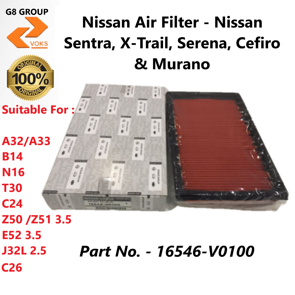 Nissan Air Filter Nissan Sentra, Cefiro, XTrail, Serena, Teana