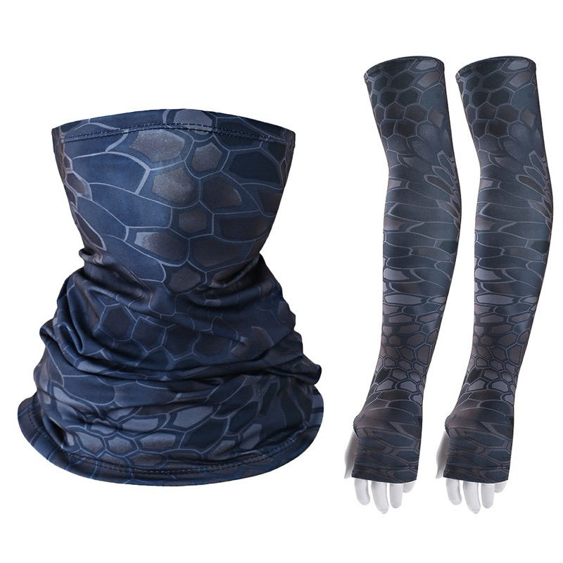 Rider Mask Ice Fabric Arm Sleeves Mask UV Protection Bandana Scarf ...