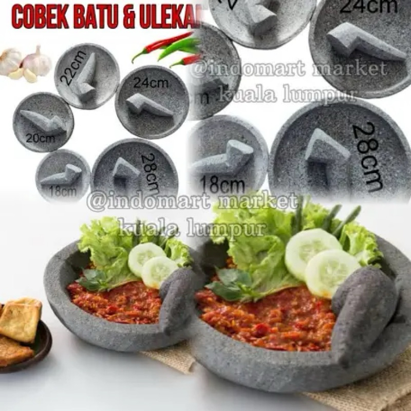 Cobek Batu Asli Indonesia ORIGINAL STONE MORTAR SET 20cm Cobek Batu Asli Indonesia ORIGINAL STONE MORTAR SET 20cm