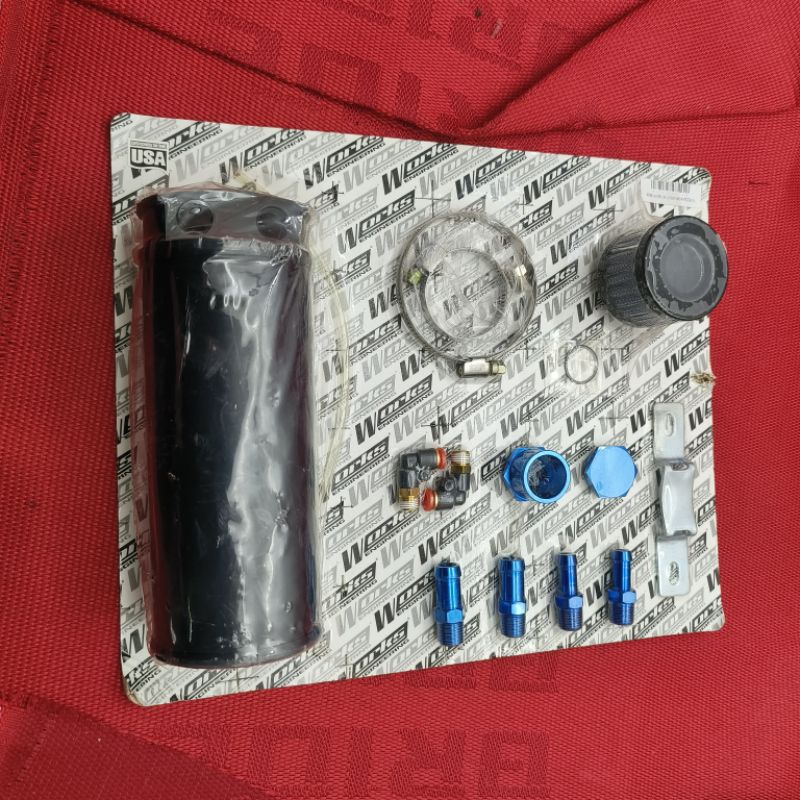 WORKS ENGINEERING PRO RACING OIL CATCH TANK CAN WITH MINI FILTER FOR