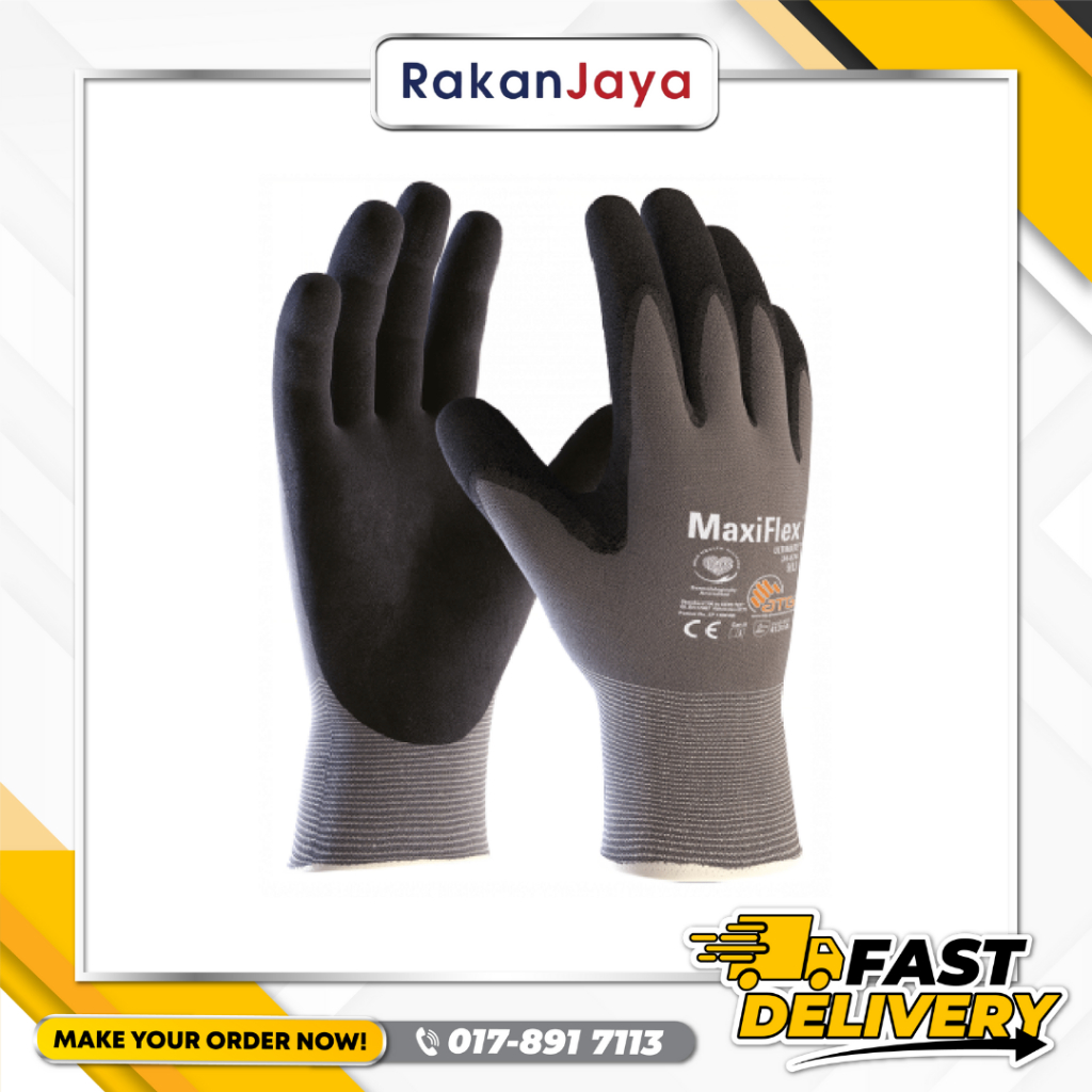 MAXIFLEX LATEX COATED GLOVES UNLIMATE (GREY BLACK) | Shopee Malaysia