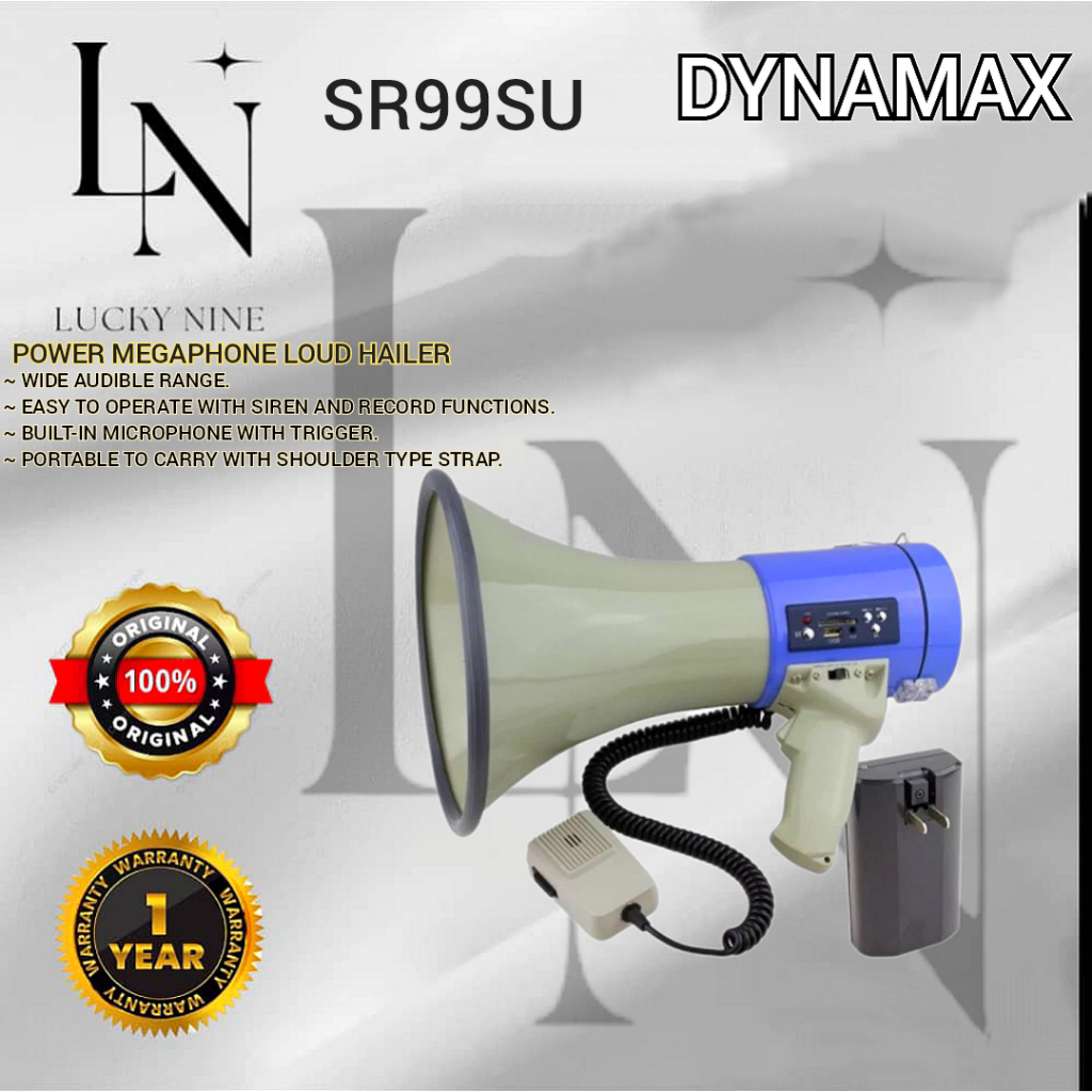 Dynamax Power Megaphone Loud Hailer With Siren Support Sd Mmc Card Slot Sr99su Shopee Malaysia