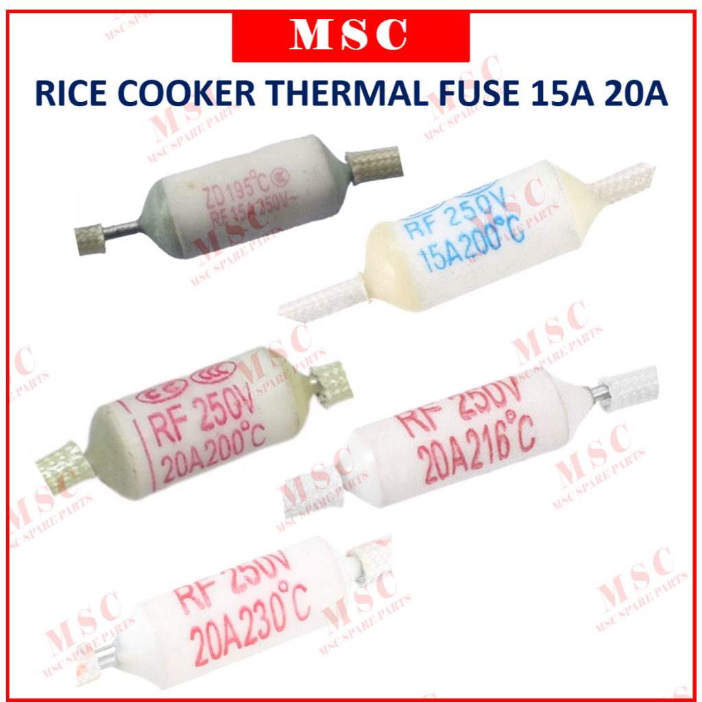 195 200 216 230 Degree Celsius Rice Cooker Periuk Nasi Temperature Thermal Fuse 250V 15A 20A