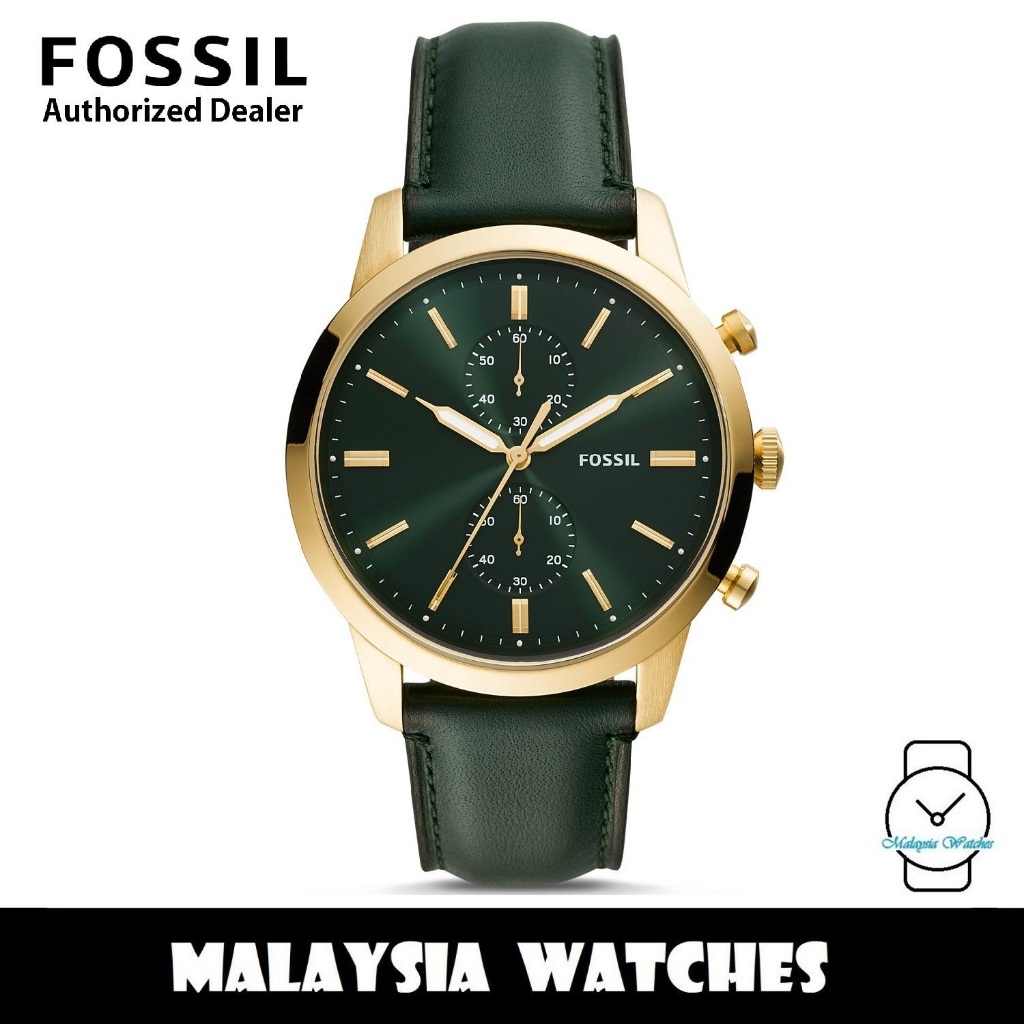 Townsman 44mm chronograph dark green leather watch sale