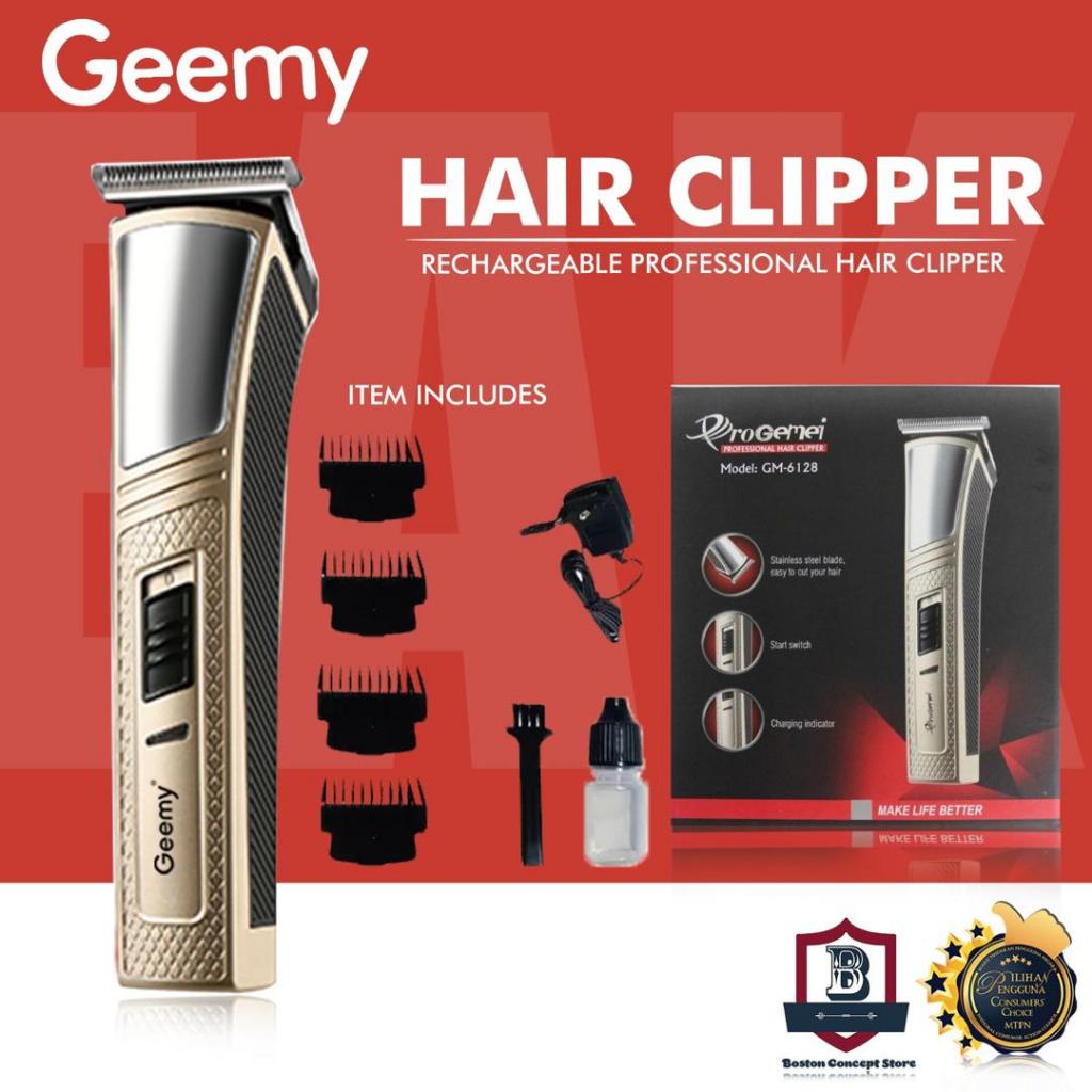 Geemy GM-6128 Wireless Rechargeable Professional Hair Clipper Mesin ...