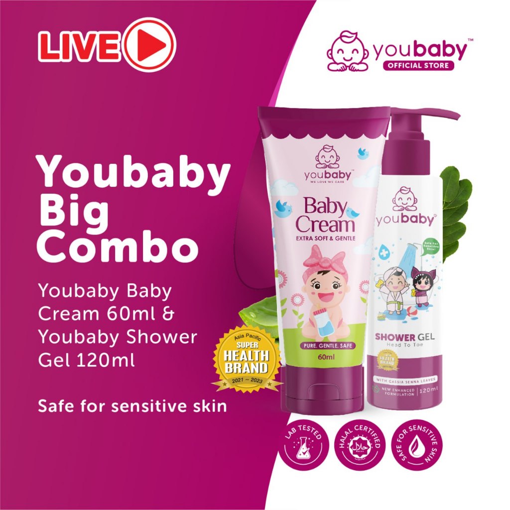 Youbaby Baby Cream + Shower Gel (Live) Shopee Malaysia