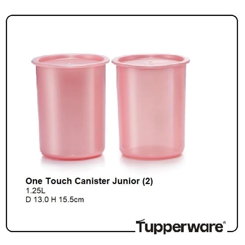 Tupperware One Touch Canister Junior 1.25L-2pcs | Shopee Malaysia