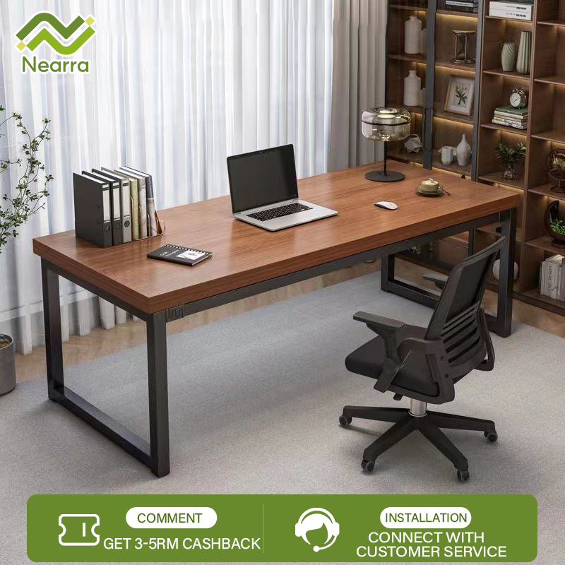 Office Table 160CM Timber wooden Computer Desk PC Laptop Table Big ...