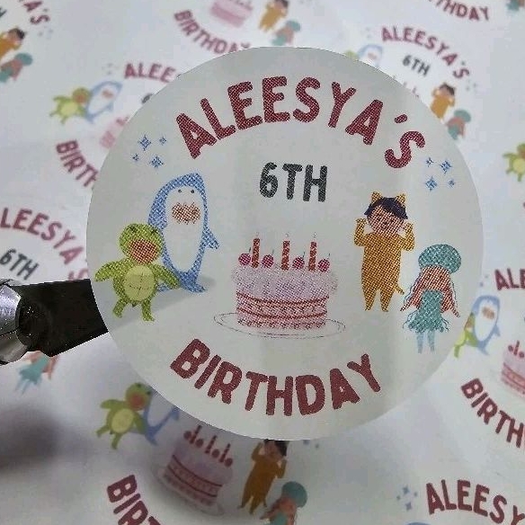 STICKER BIRTHDAY CUSTOM DESIGN 5cm YANG CUTE DAN COMEL | Shopee Malaysia